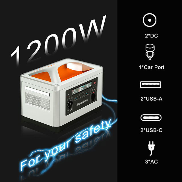 Mauten CN1200 Portable Power Station Rated 1200W Peak 2400W OEM ODM Cooperation LiFePO4 Solar Generator