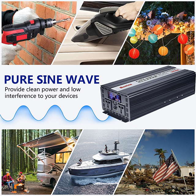 Mauten Portable Power Inverter 600W 1000W 1200W 1500W 2000W 2500W 3000W 4000W 5000W Pure Sine Wave Inverter Stable Output