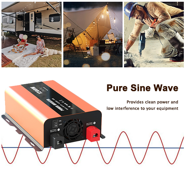 Pure Sine Wave Power Inverter 300W 12V To 110V/220V DC To AC Car Adapter Inverter with USB Port And AC Outlet