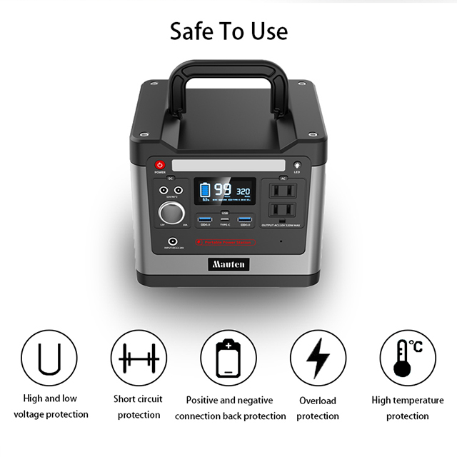 Mauten Portable Power Station 300W 320W 300wh 298wh for Outdoors Camping Travel Hunting Emergency LiFePO4 Power Station