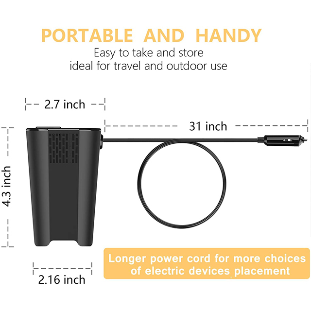 Mauten 150W Car Power Inverter, Car Plug Outlet Adapter with 4 USB Ports and 1 Ac Socket, Road Trip Essentials Accessories