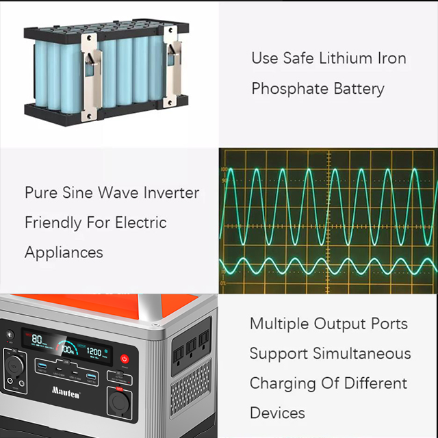 Mauten CN1200 Portable Power Station Rated 1200W Peak 2400W OEM ODM Cooperation LiFePO4 Solar Generator